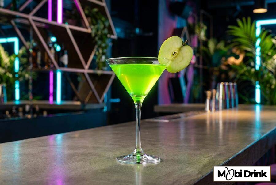 Zielony drink Appletini z jabłkiem