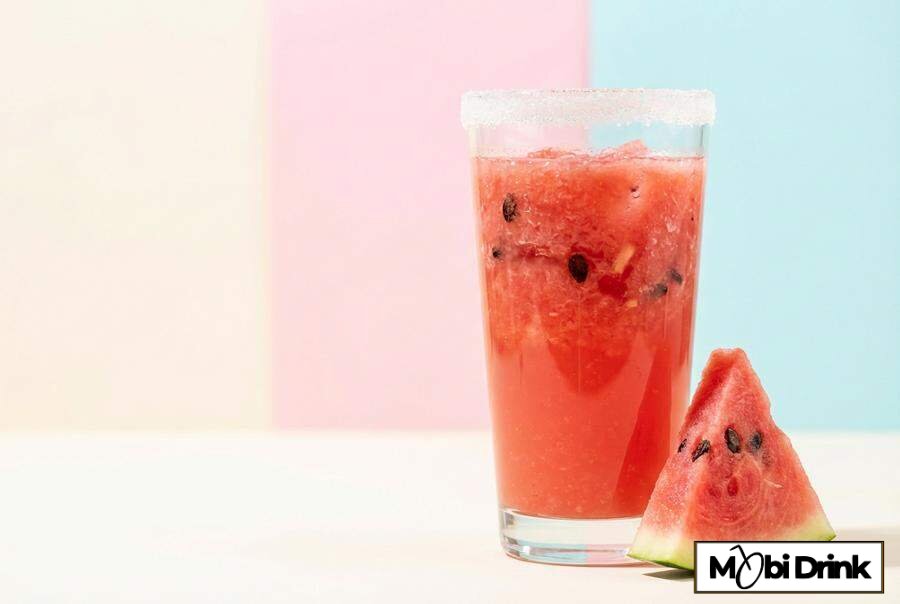 Różowy shot arbuzowy z tequilą i owocem