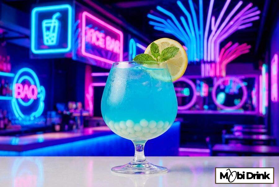 Niebieski drink Azure Bubble z Blue Curacao