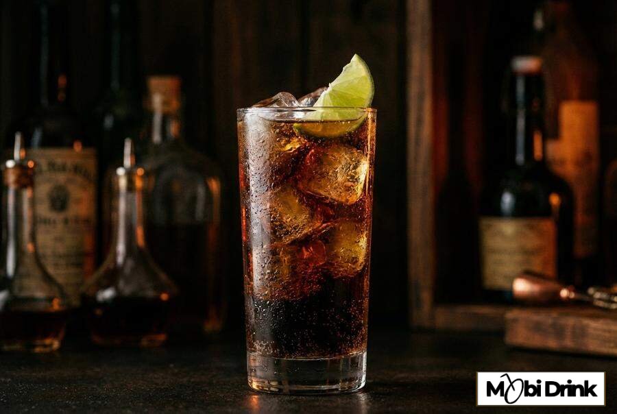 Drink Bacardi Spiced z colą i limonką