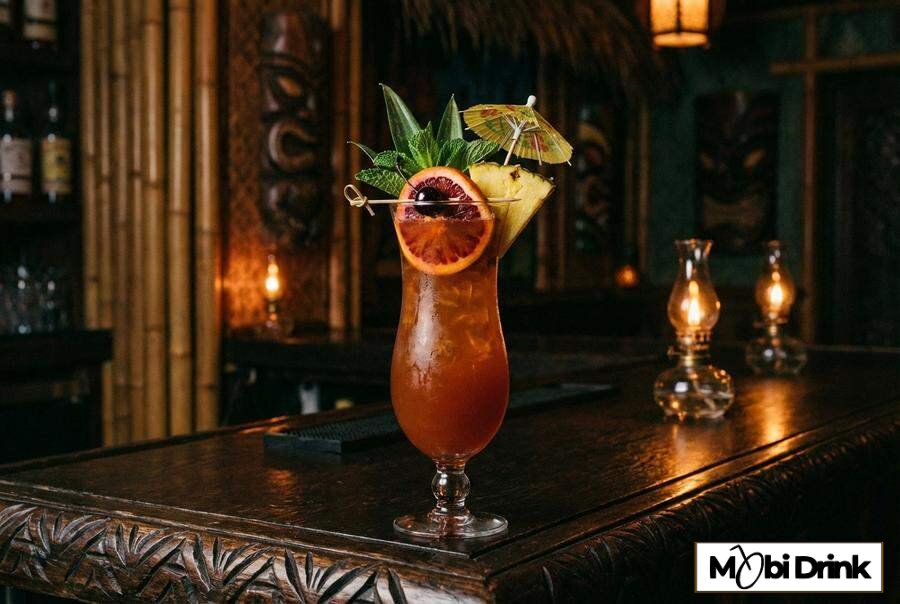 Egzotyczny drink Bahama Mama w stylu tiki