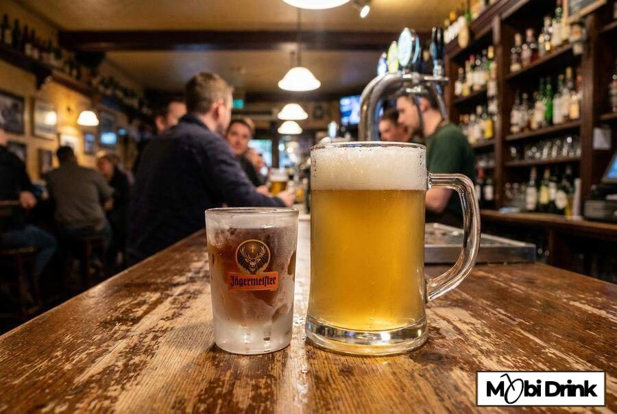Zestaw piwo i shot Jägermeistera