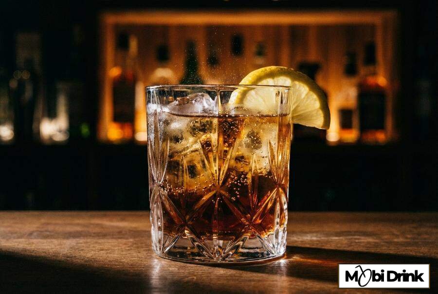 Prosty drink bimber z colą i cytryną
