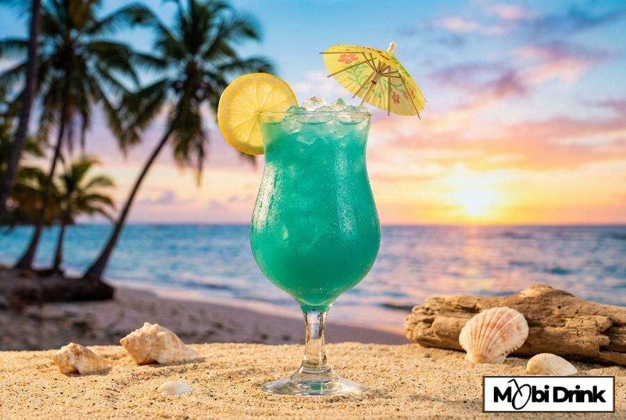 Turkusowy drink Błękitne Limoncello z curacao