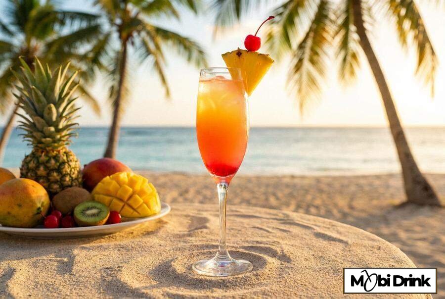 Różowa Blushing Mimosa z ananasem
