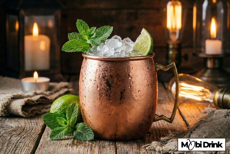 Koktajl Bombay Mule w miedzianym kubku