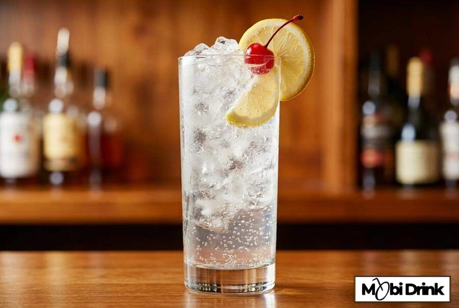 Orzeźwiający Bombay Sapphire Collins w wysokiej szklance