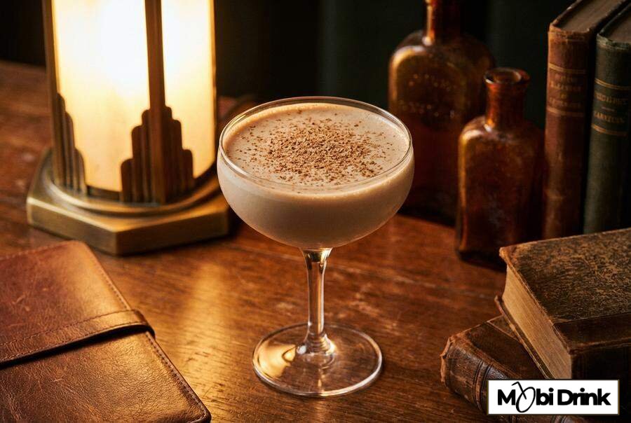Kremowy drink Brandy Alexander z gałką muszkatołową