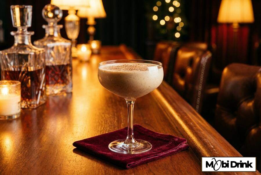 Kremowy drink Brandy Alexander z gałką muszkatołową