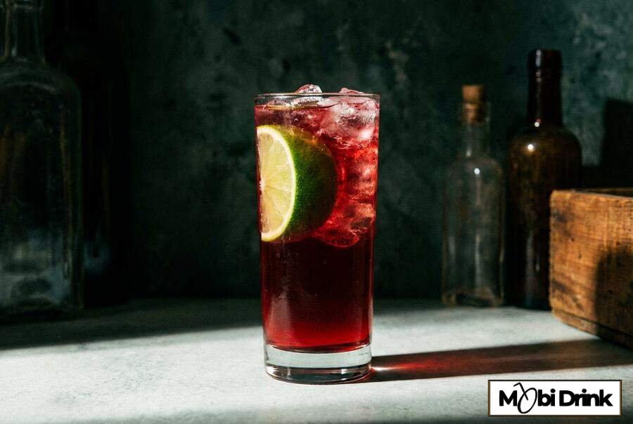 Czerwony drink z wódką i sokiem żurawinowym