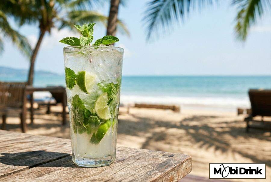 Orzeźwiające kokosowe Mojito z limonką i miętą
