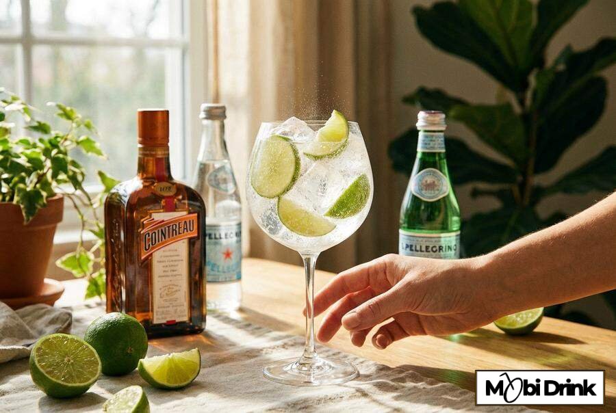 Orzeźwiający Cointreau Fizz z limonką i lodem