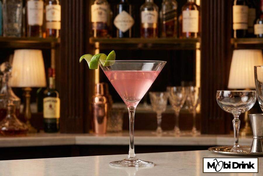 Różowy drink Cosmopolitan w kieliszku