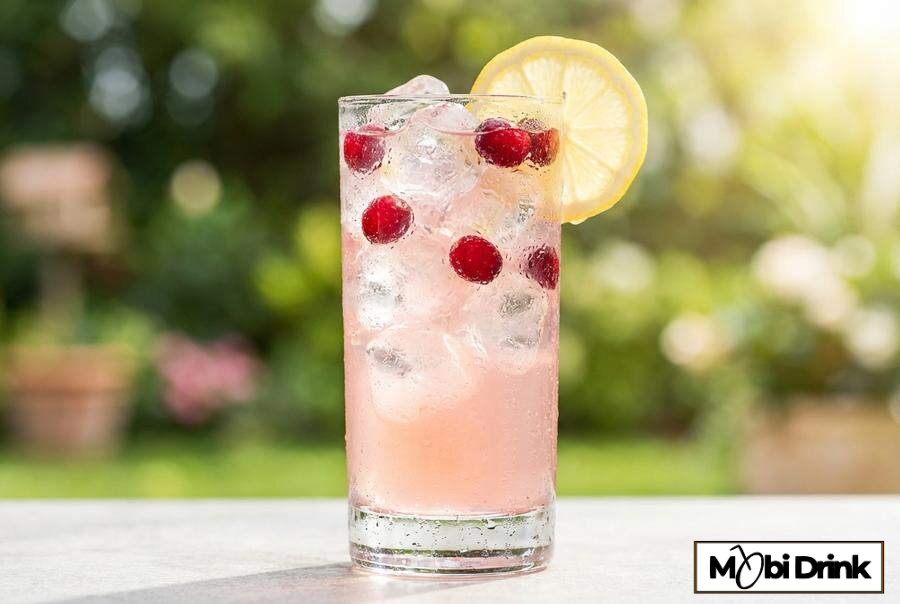 Orzeźwiający drink Cranberry Lemonade z cytryną