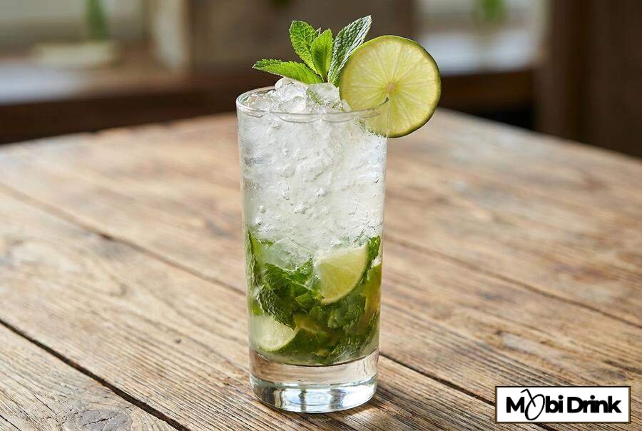 Cytrynowe Mojito z miętą i kruszonym lodem