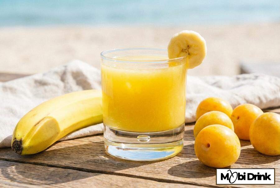 Słodki drink mirabelkowy z sokiem bananowym