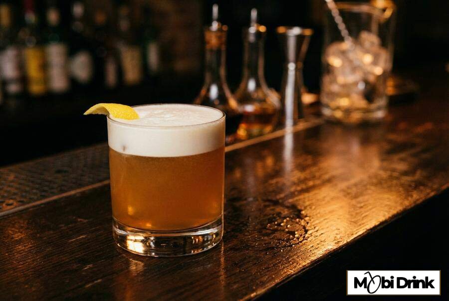 Elegancki drink Pigwowy Sour z pianką