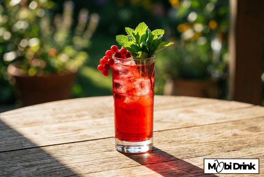 Czerwony drink z Żołądkową i sokiem żurawinowym