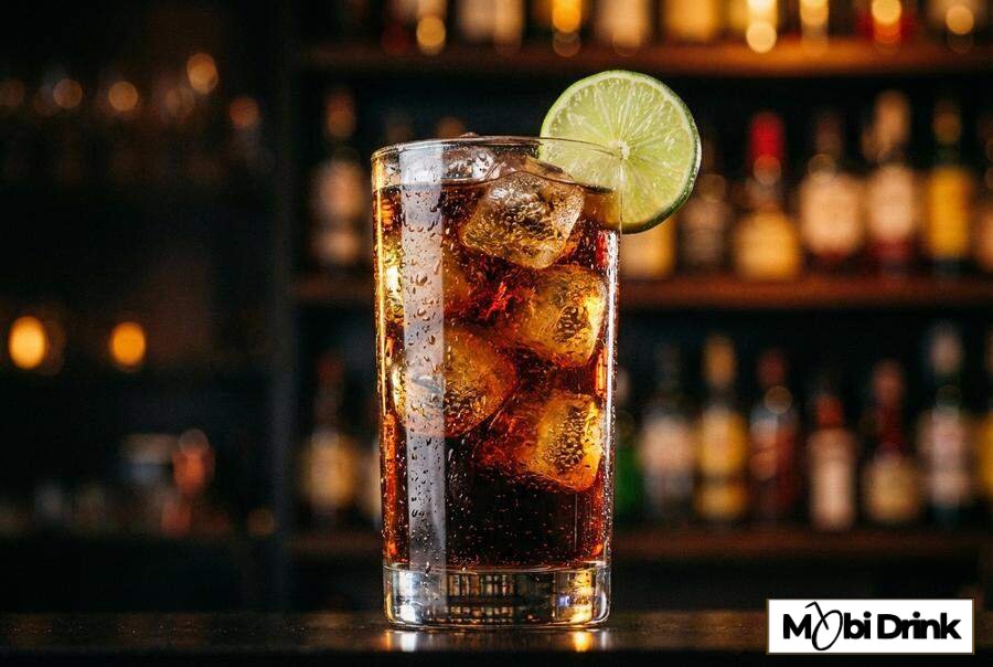 Drink Fizzy Cola z limonką i lodem