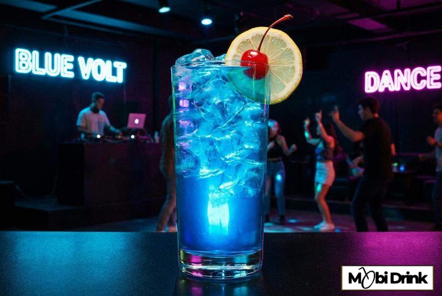 Niebieski drink z ginem i blue curacao