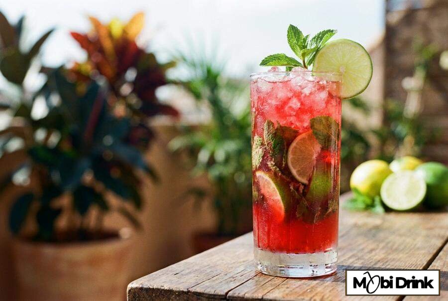 Granatowe Mojito z miętą i limonką
