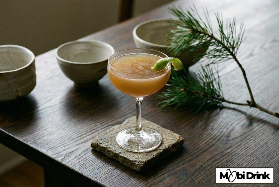 Japanese Cocktail z syropem orgeat w coupe