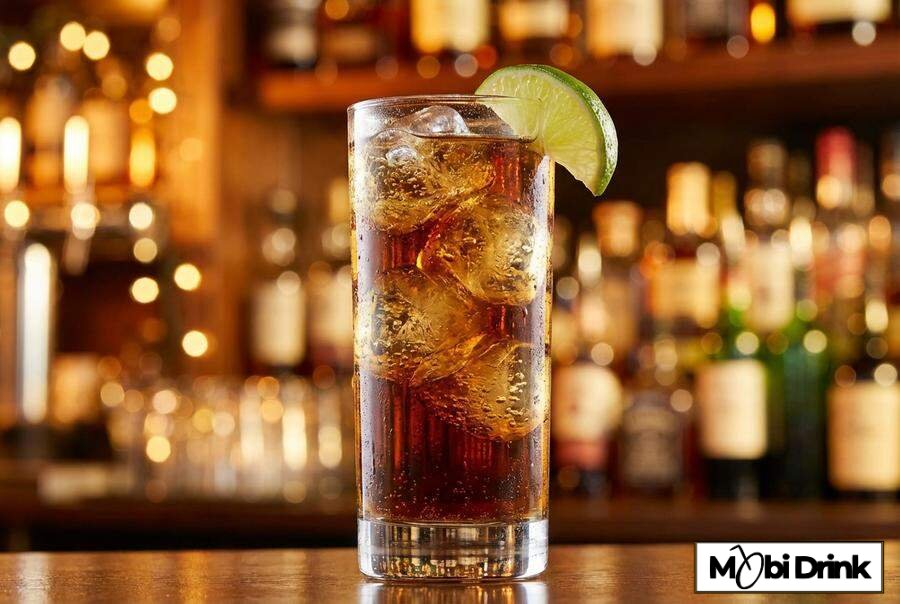 Klasyczny drink Jim Beam z colą i limonką