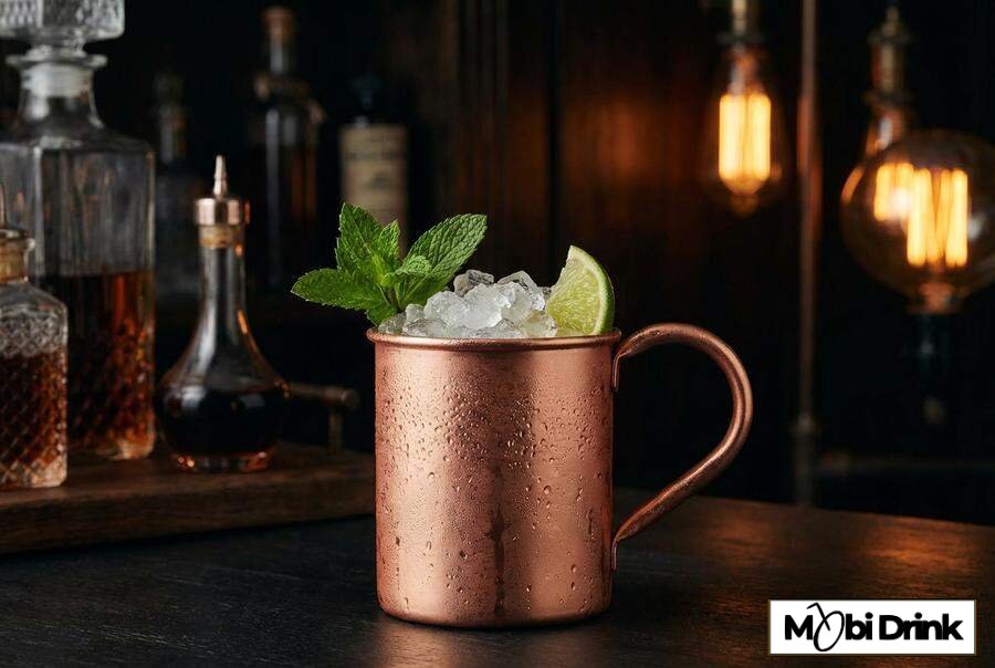 Kentucky Apple Mule w miedzianym kubku z miętą