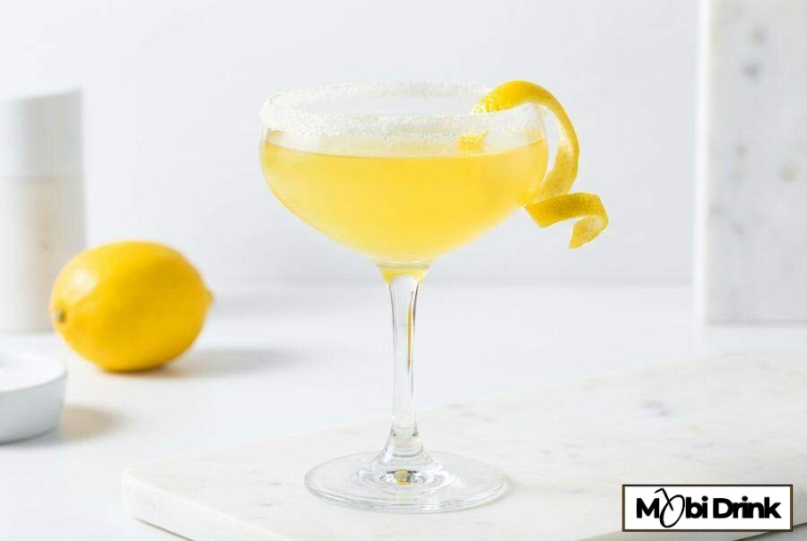Cytrynowe Lemon Drop Martini z cukrem na szkle