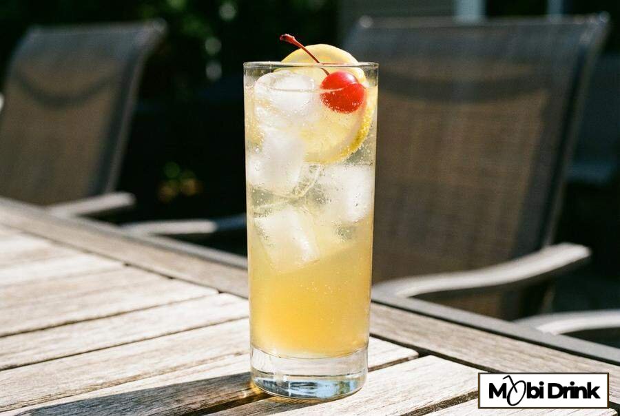 Wysoki drink Limoncello Collins z wodą gazowaną