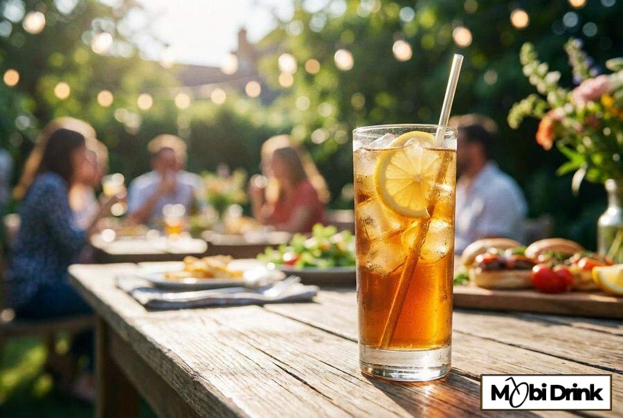 Wysoka szklanka Long Island Iced Tea z cytryną