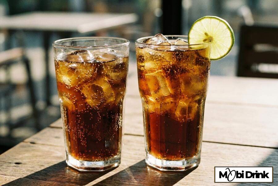 Prosty drink malibu z colą i limonką