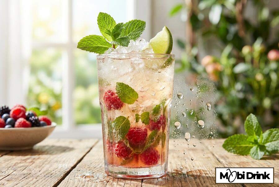 Orzeźwiające Malinowe Mojito z kruszonym lodem