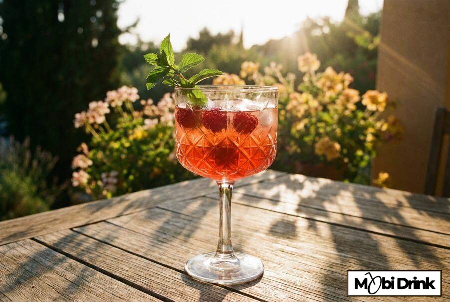 Malinowy Aperol Spritz z miętą