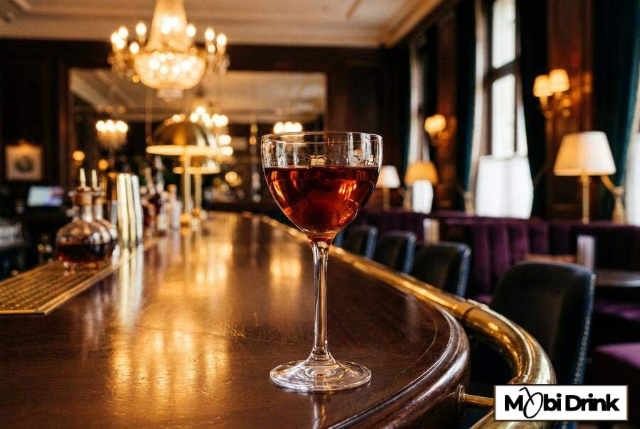 Elegancki drink Manhattan w kieliszku
