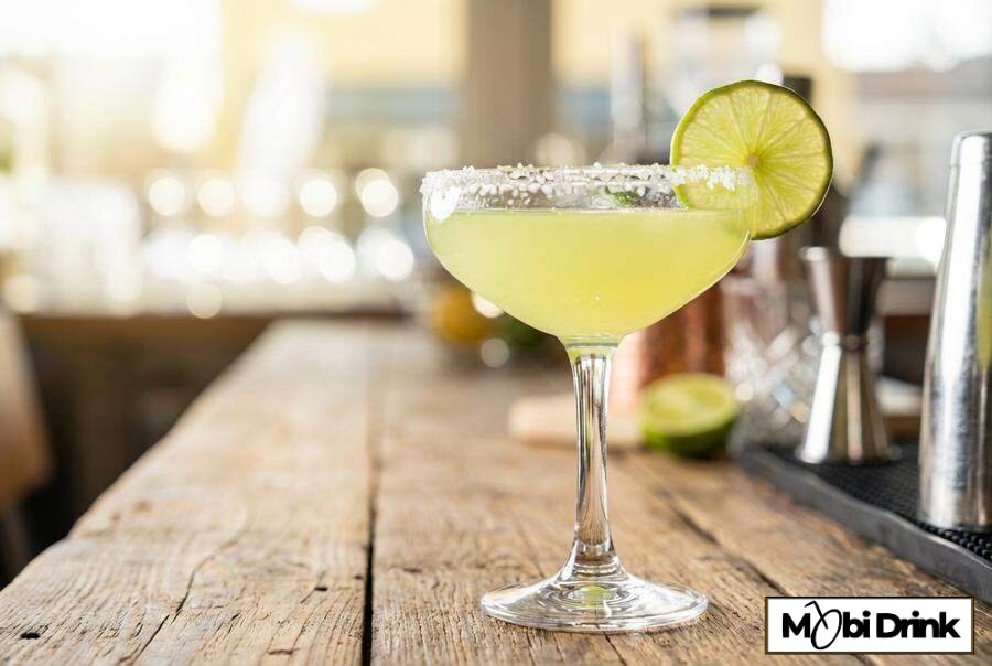 Klasyczna Margarita w kieliszku z solą i limonką
