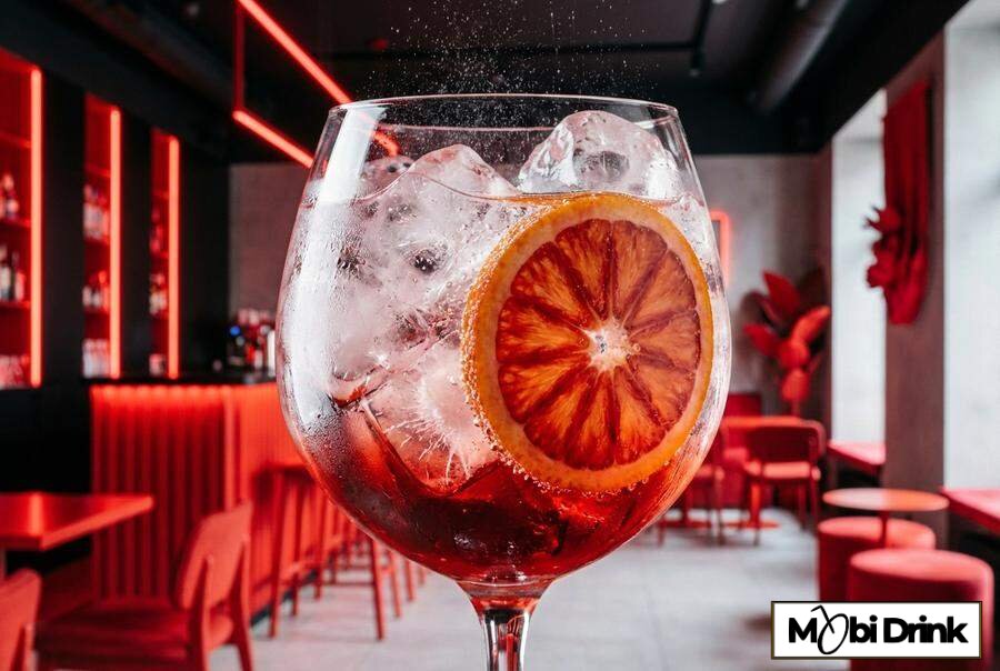 Czerwone Martini Fiero z tonikiem i pomarańczą