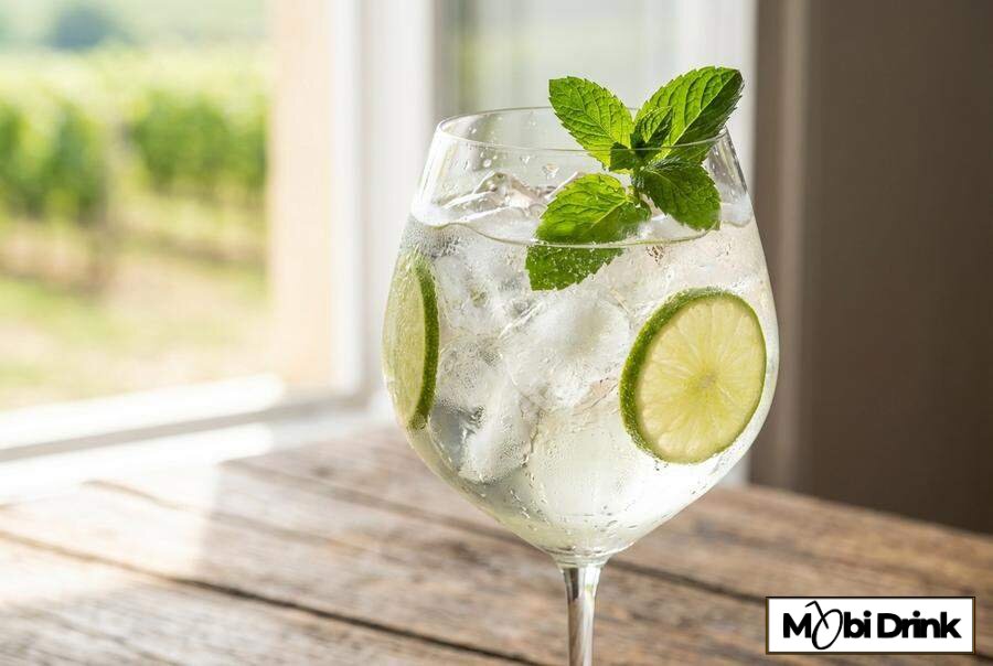 Orzeźwiający drink Martini Royale Bianco z limonką
