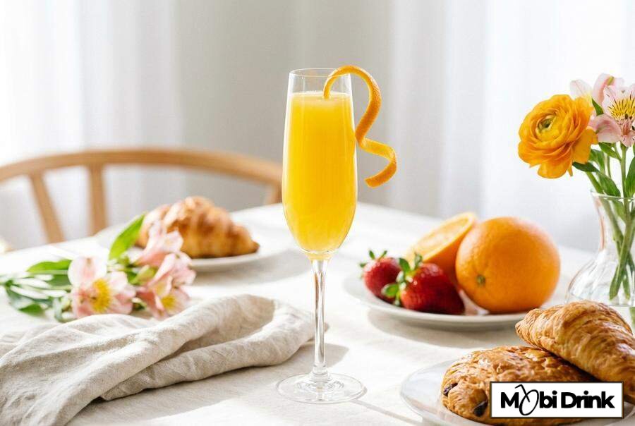 Elegancki kieliszek Mimosa z sokiem pomarańczowym
