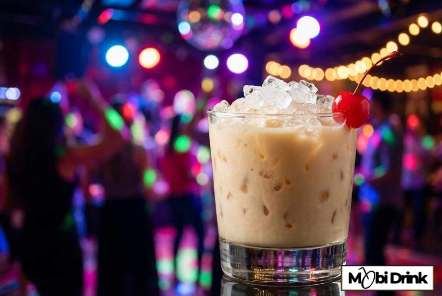 Słodki drink Orgasm na lodzie z wisienką