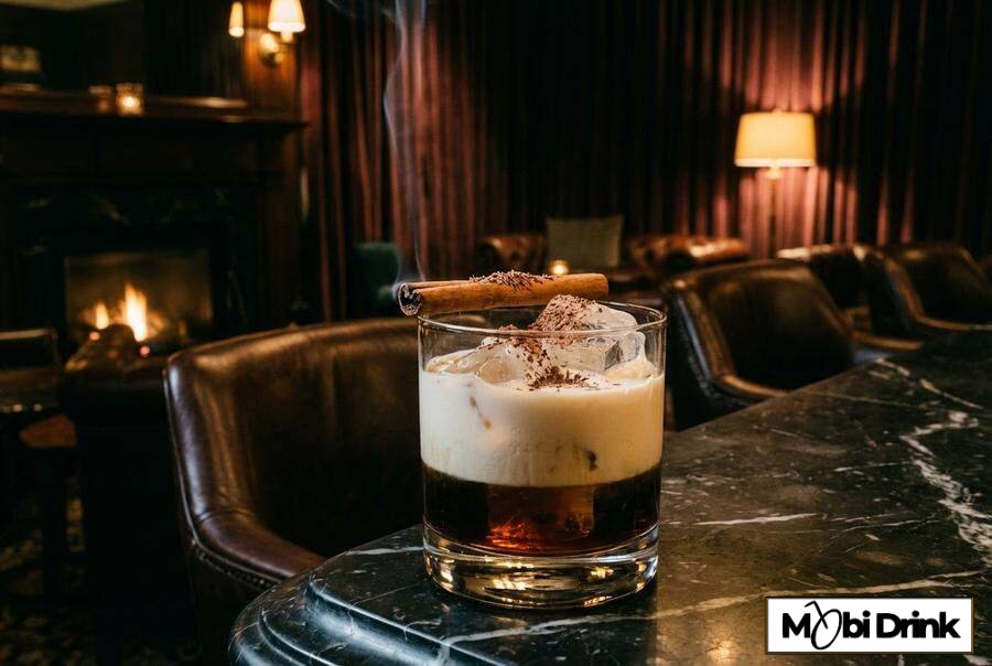 Drink Orzechowy Rosjanin w niskiej szklance
