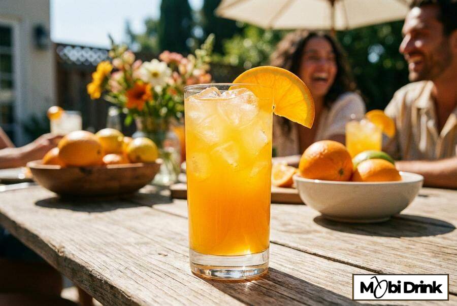 Słodki drink Passion z sokiem pomarańczowym