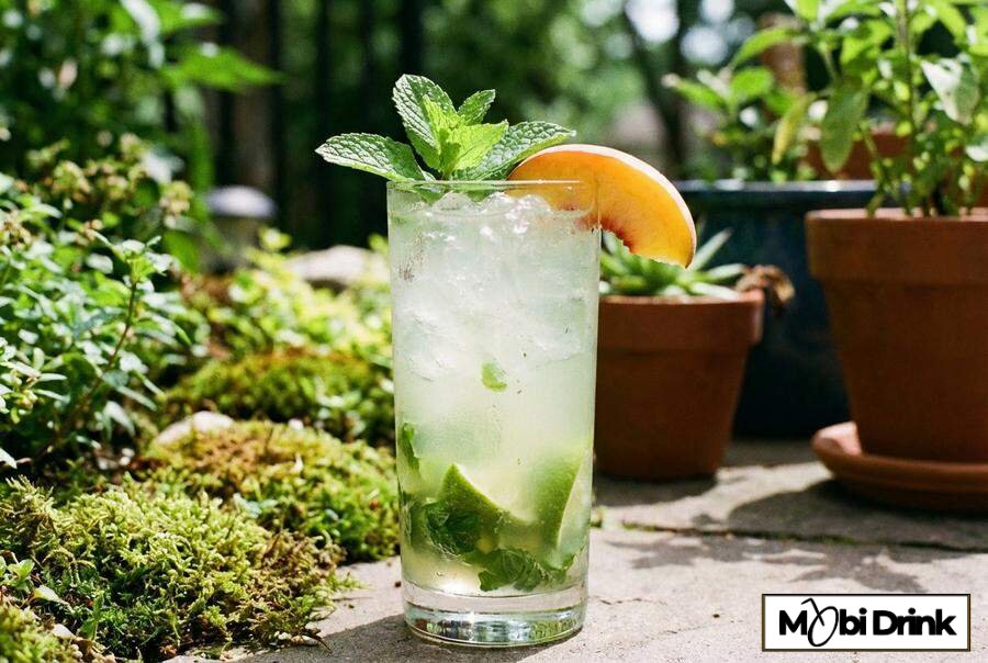 Letnie Mojito z brzoskwiniowym bourbonem i miętą