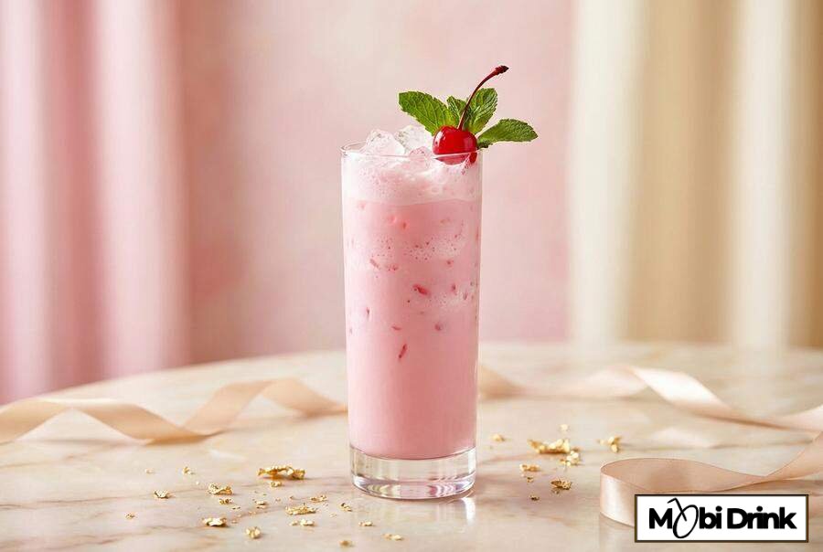 Różowy drink Pink Lady z Malibu i grenadyną