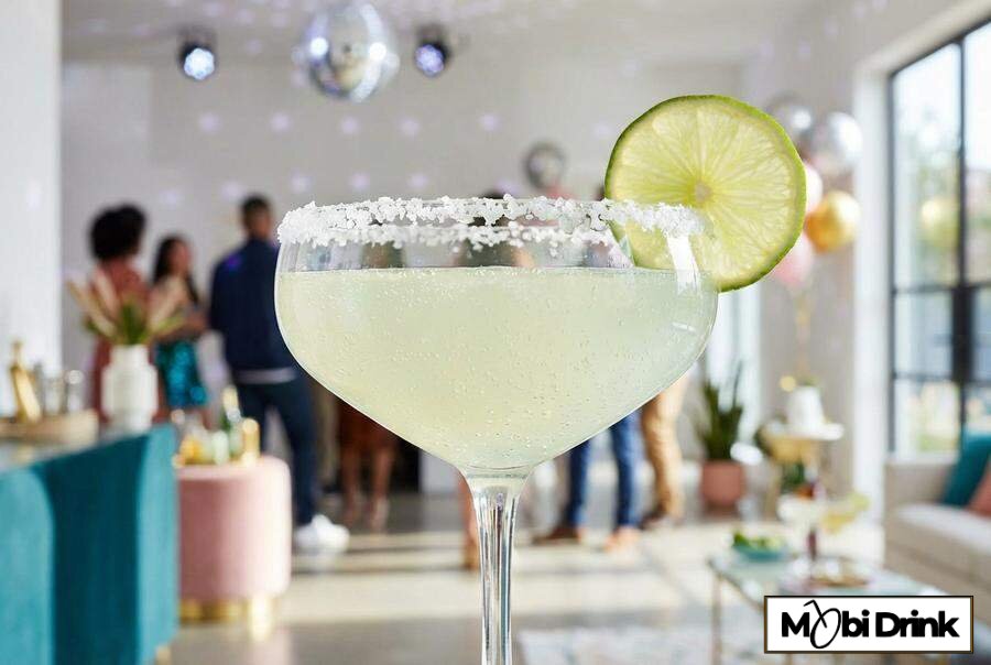 Margarita z prosecco w kieliszku z solą