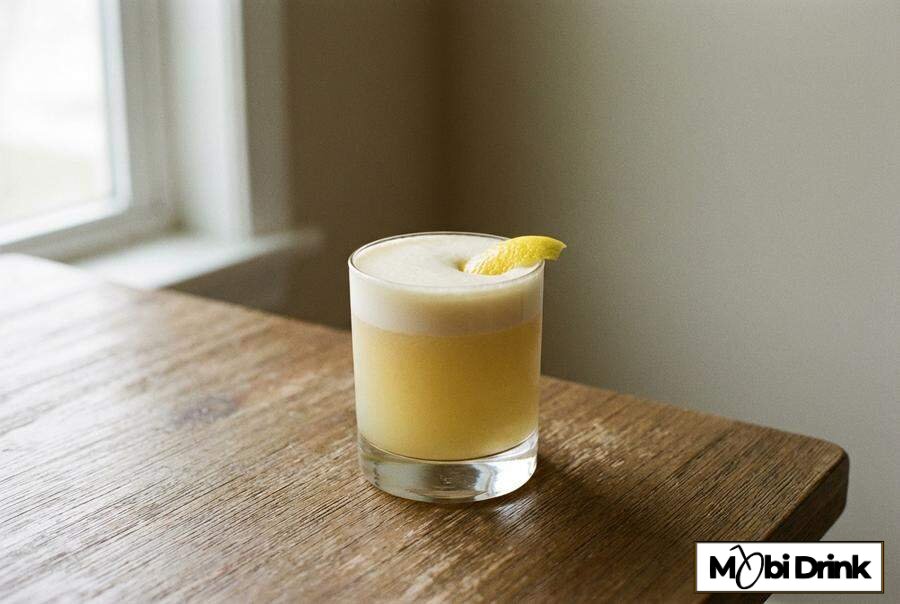 Koktajl Gin Sour z pianką w niskiej szklance