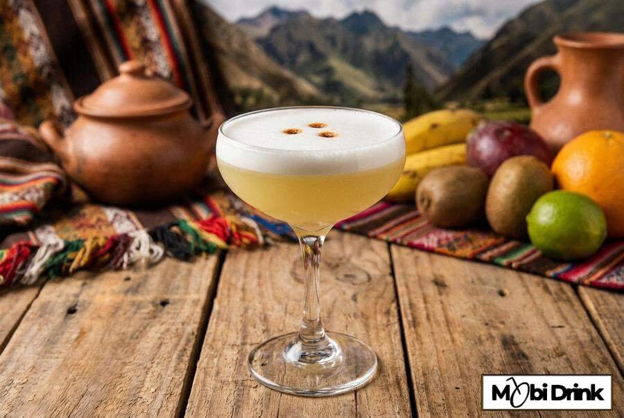 Peruwiański Pisco Sour z pianką i kroplami angostury