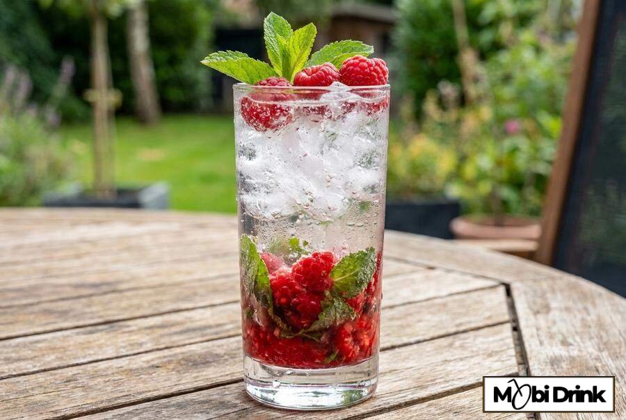 Malinowe Mojito z kruszonym lodem i miętą