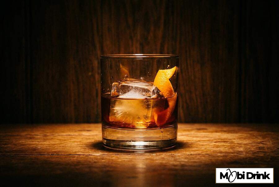 Rum Old Fashioned w niskiej szklance