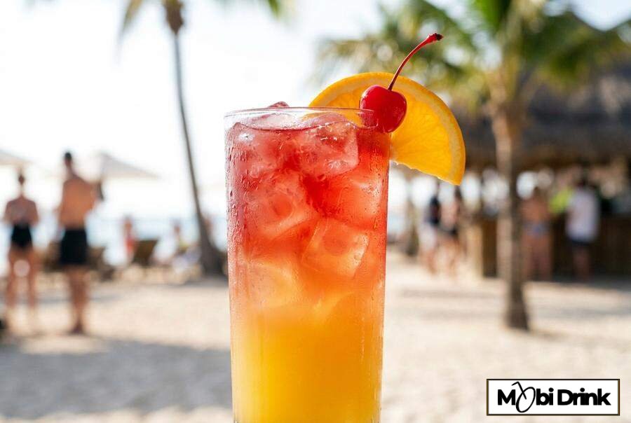Kolorowy drink Sex on the Beach z pomarańczą